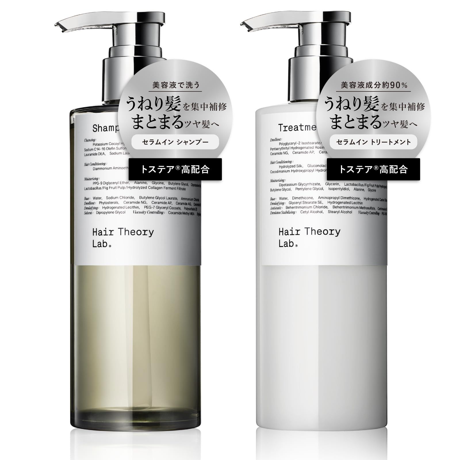 Hair Theory Lab セラムインシャンプー＆トリートメント セット シャントリセット 美容液成分配合 保湿 補修 ダメージケア うねり くせ毛 パサつき ツヤ ヘアセオリーラボ 300ml