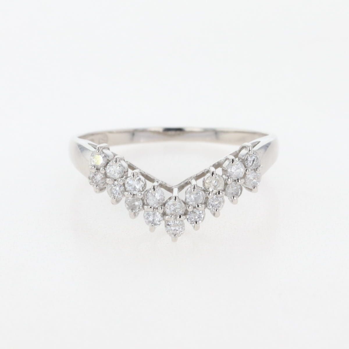 リング 指輪 12号 Pt900プラチナ ダイヤモンド レディース 中古