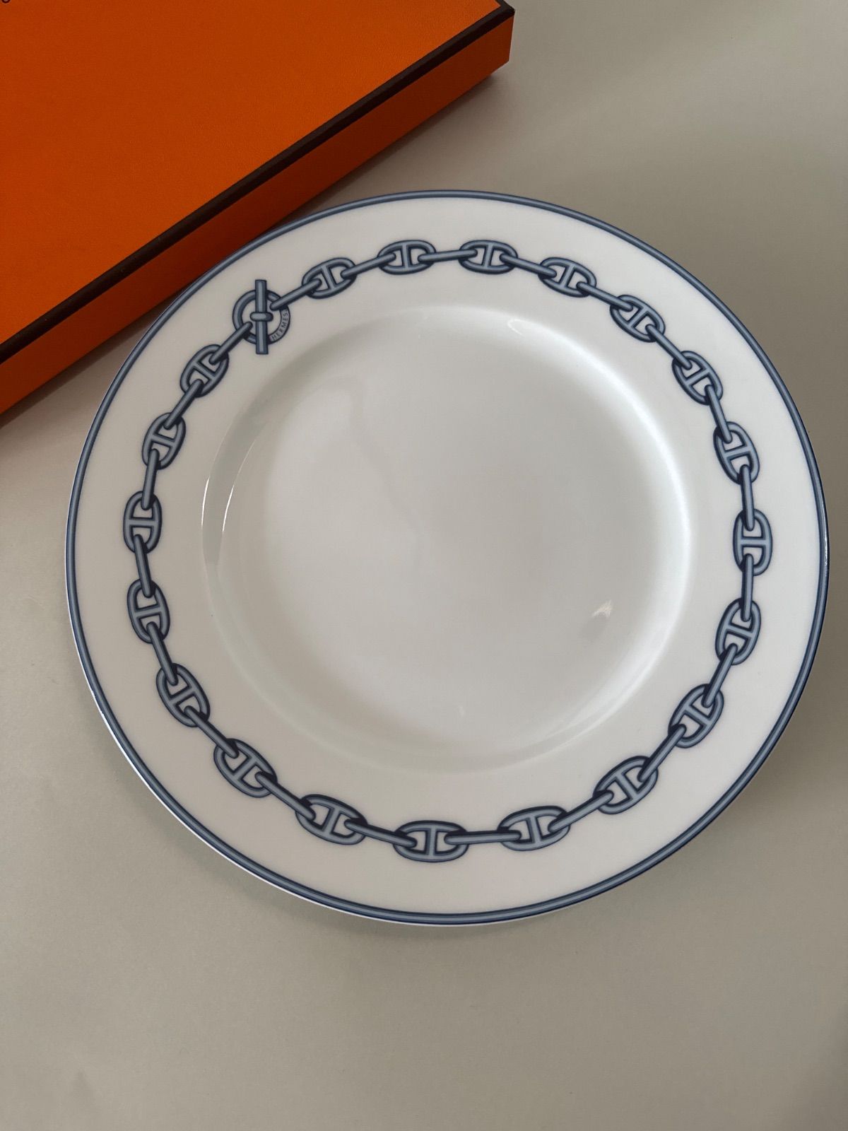 HERMES エルメス シェーヌダンクル プレート 22.5㎝ BOX付き