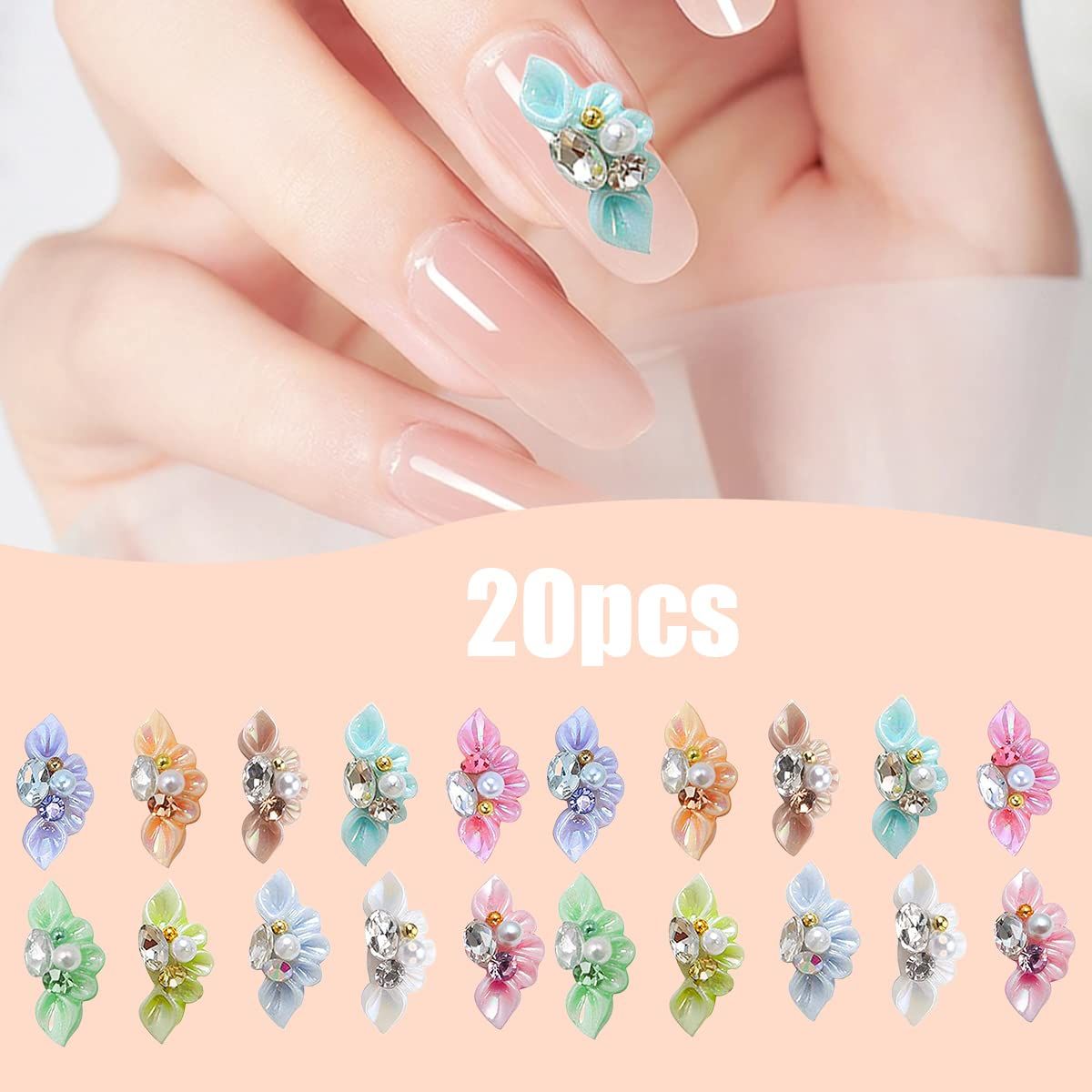 立体 お花パーツ 大きい ネイル 3D パーツ ジュエリーパーツ 20