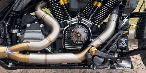 【最安値挑戦】 MPRDS 2in1 エキゾースト ヒートシールド サテンステンレス 2017～24年 最大117”エンジン迄のツーリングモデルで MPRDS 2in1 エキゾーストシステム装着車 送料無料も!