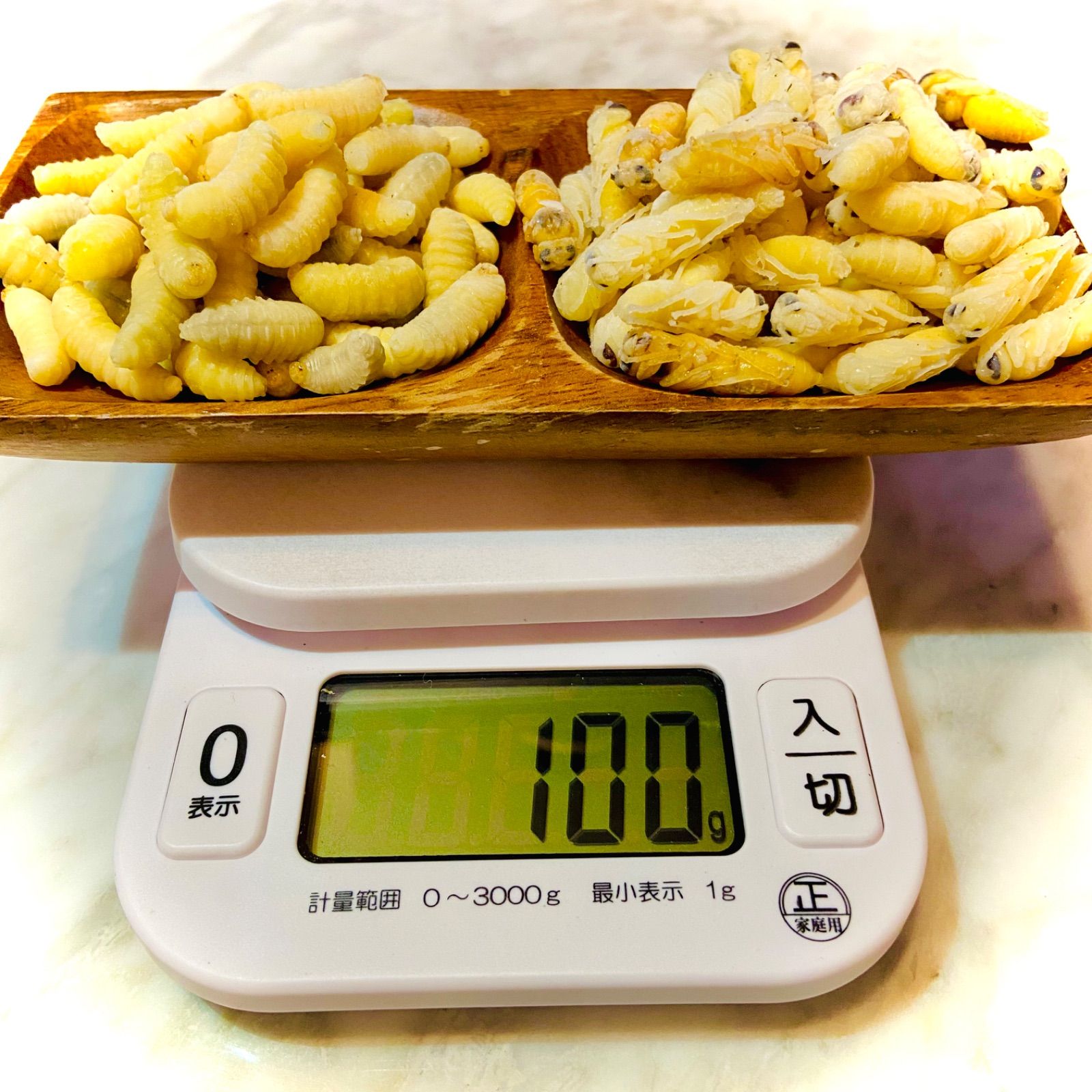蜂の子。オオスズメ蜂。冷凍餌 真空パック500㌘✕2個 合計1kg 9/25 採取キイロスズメバチ 冷凍蜂の子 400㌘】 - メルカリ