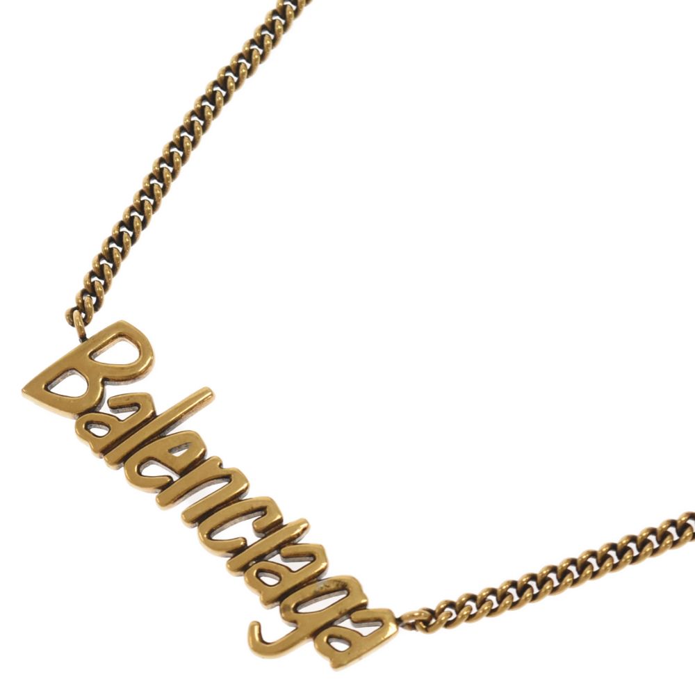 BALENCIAGA バレンシアガ ロゴプレート ネックレス 新品同様 BALENCIAGA (バレンシアガ) BBロゴ プレートネックレス メタル
