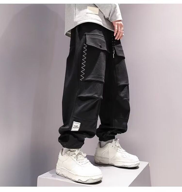 メンズ カーゴパンツ｜韓国風 多ポケット ワークパンツ 春秋用