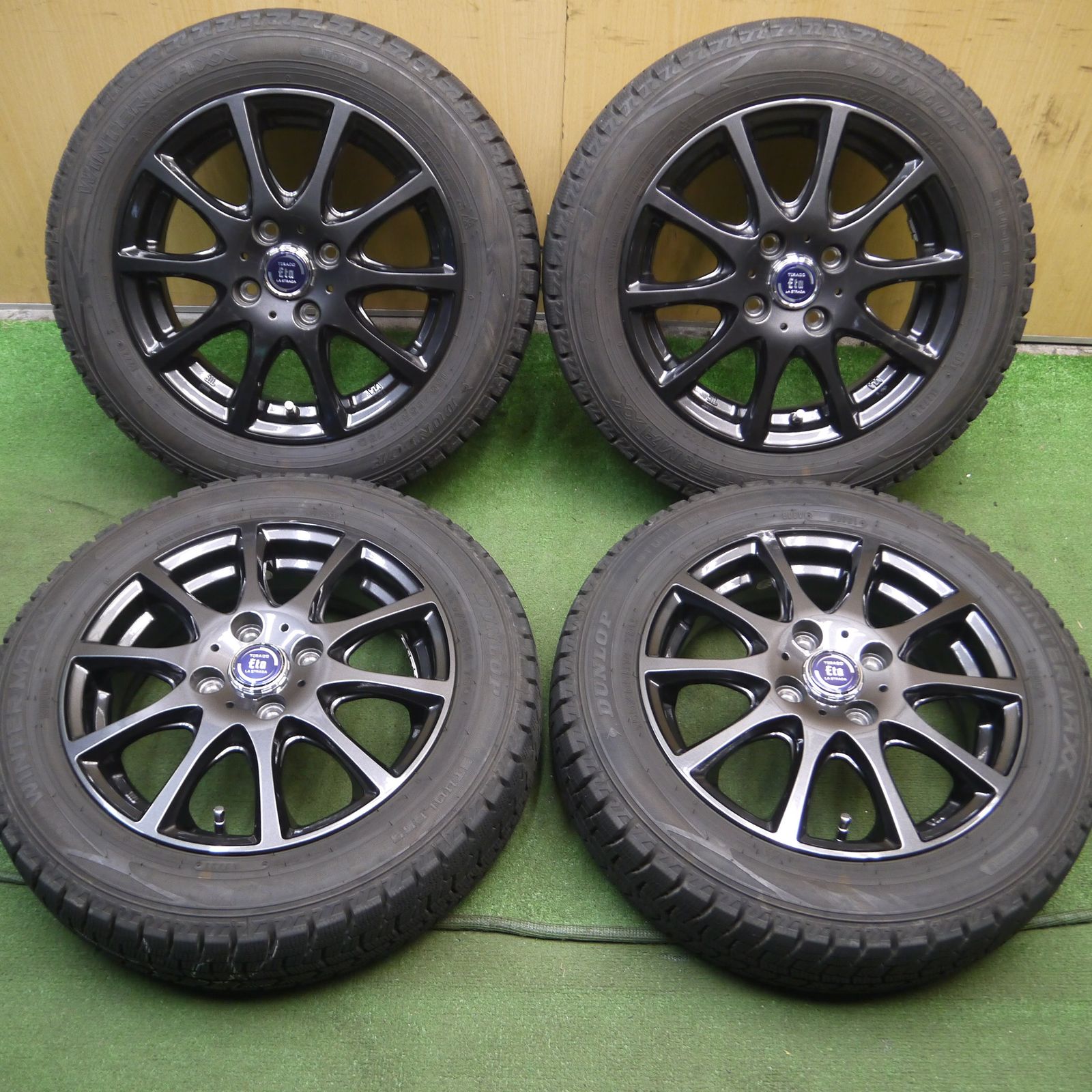 送料無料*超バリ溝！21年！キレイ！9.5分以上☆スタッドレス 155/65R14 ダンロップ ウインターマックス WM02 TIRADO Eta  LA STRADA 14インチ PCD100/4H☆4012208Hス - メルカリ