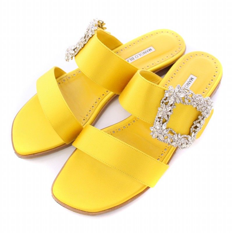 マノロブラニクMANOLO BLAHNIK　Hangi　クラッチバッグ　イエロー Manolo Blahnik(マノロブラニク) クラッチバッグ(レディース