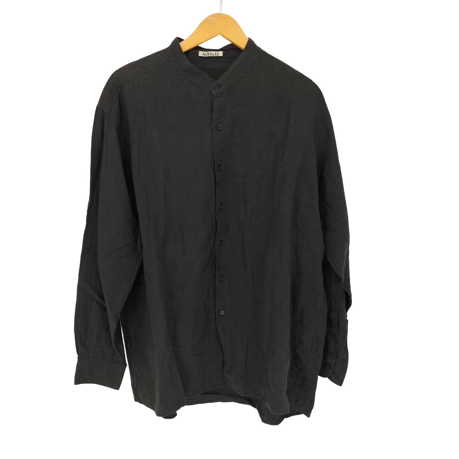 オーラリー AURALEE 19SS LINEN GABARDINE BAND COLLAR SHIRTS メンズ JPN 5