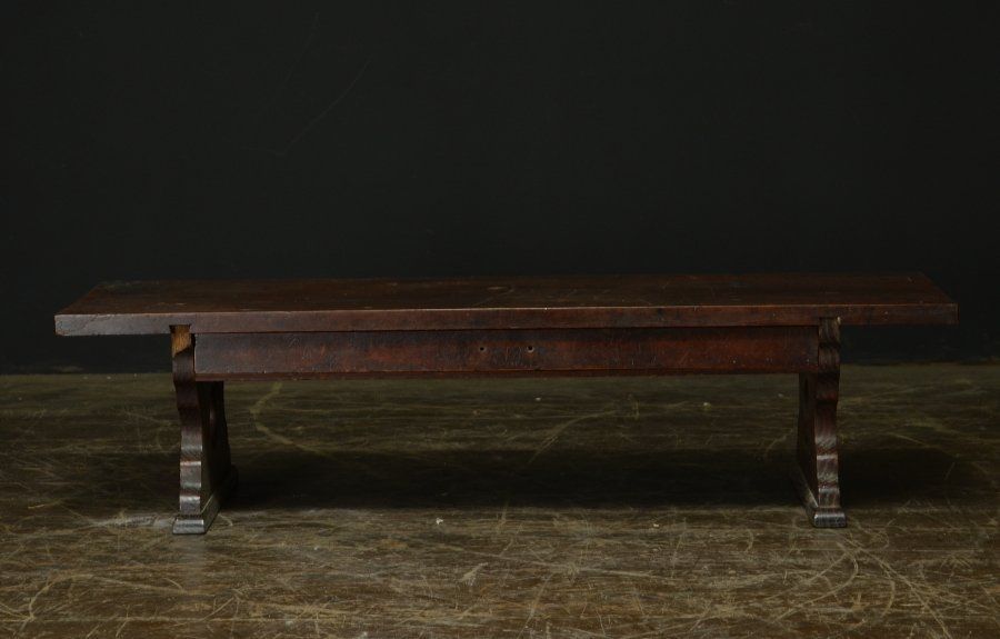 蔵A2375 民芸 経机 文机 一枚板 抽斗 飾台