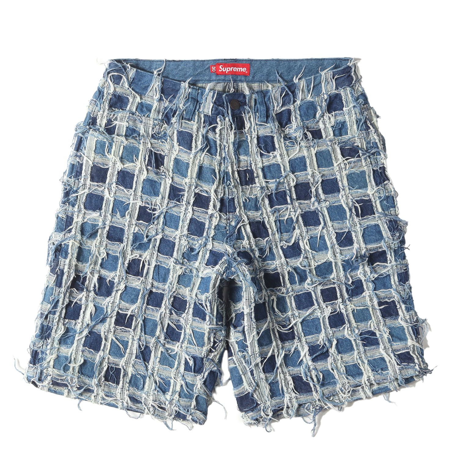 パンツ supreme Frayed Patchwork Baggy Supreme Frayed Patchwork Baggy Denim Short Natural Men's