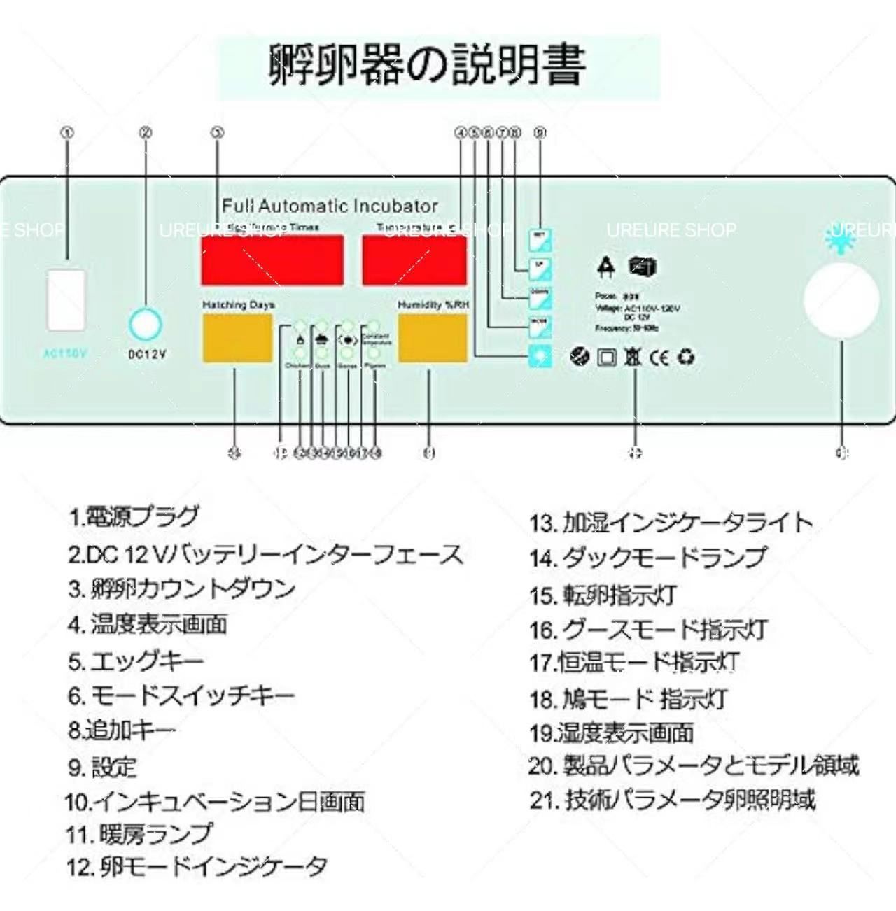 自動転卵式 自動温度制御