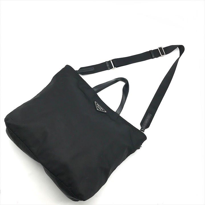 良品 PRADA プラダ 三角ロゴ プレート 2WAY ショルダー トート