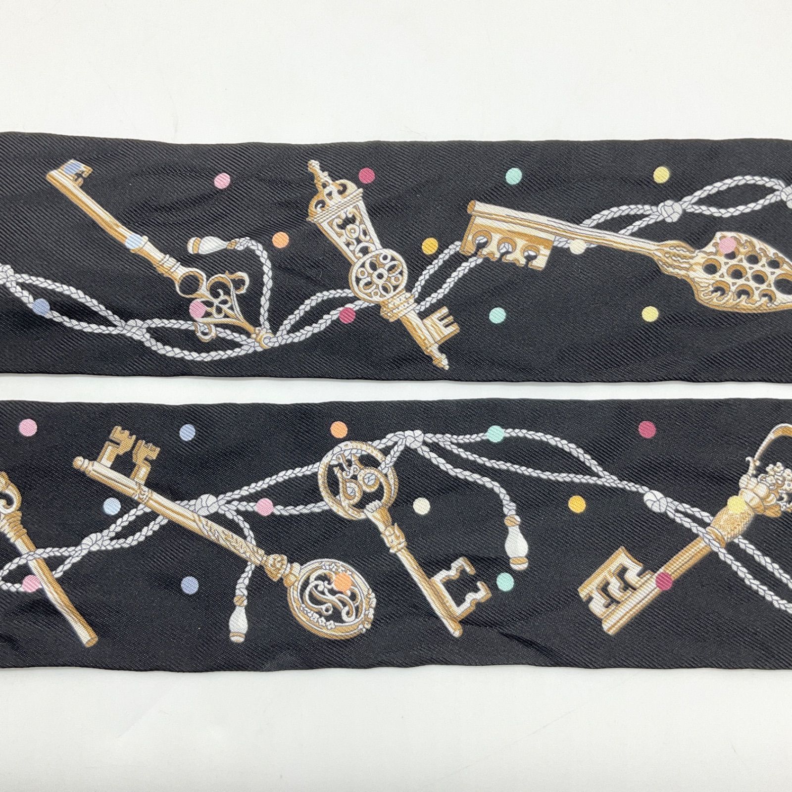 HERMES エルメス ツイリースカーフ Les Cles a Pois レ クレ ア