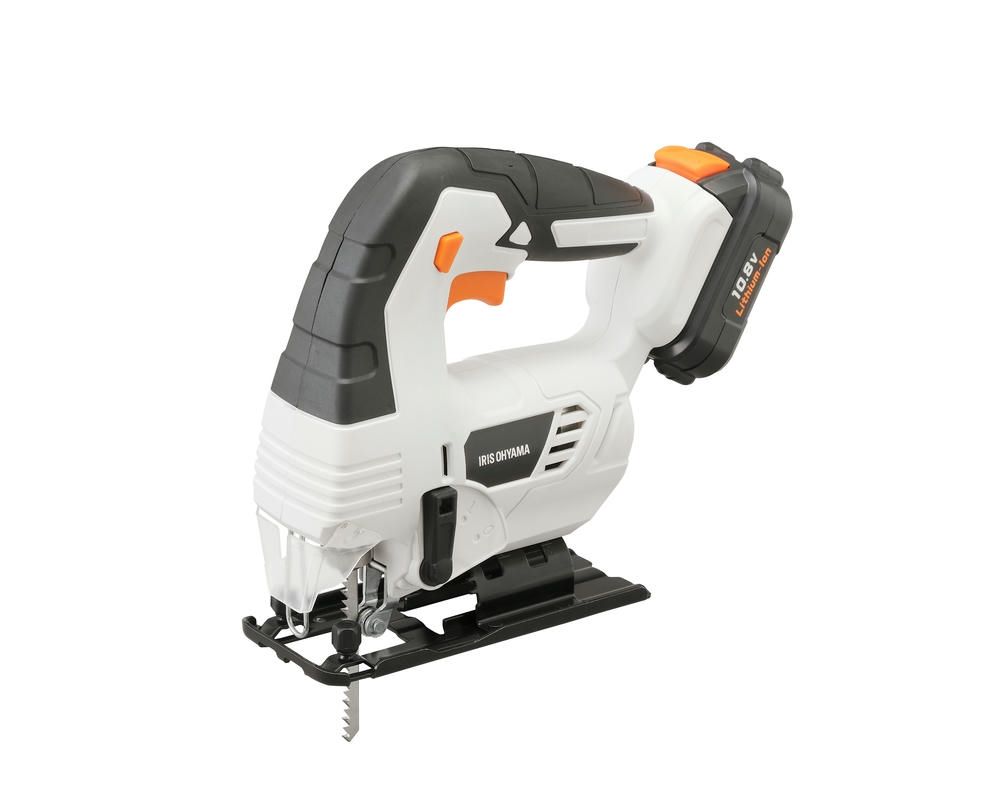 アイリスオーヤマ 共通バッテリーシリーズ コードレス ジグソー 電動のこぎり 10.8V バッテリー 充電器付 ブレード付属 スピード変速機能 ホワイト IRIS OHYAMA JJS101