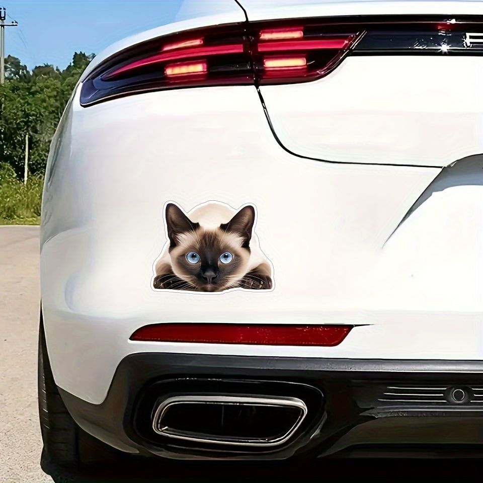 車用デカール シャム猫 ステッカー 17cm おもしろ 立体 3D 伏せ