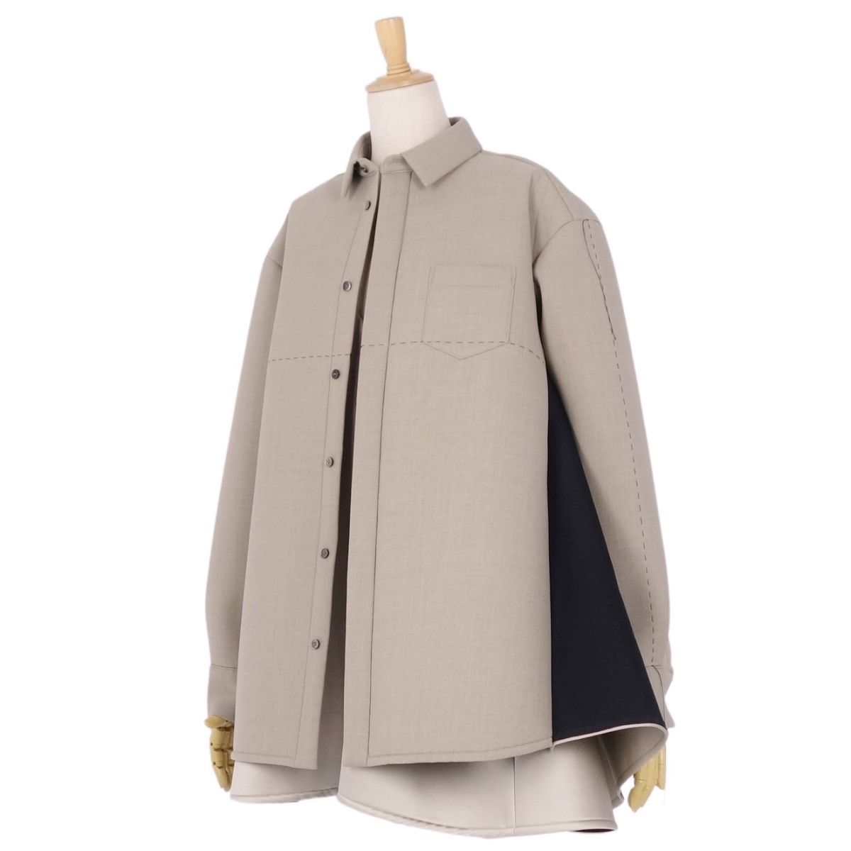 極美品 サカイ Sacai シャツ 2023 Suiting Bonding S - メルカリ