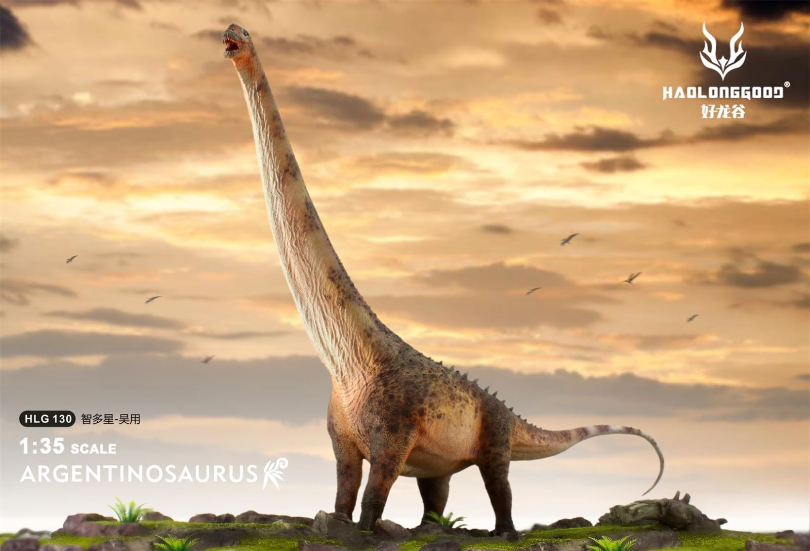HAOLONGGOOD 1/35 サイズ ティラノサウルス 33cm級 PVC CE認証 塗装済
