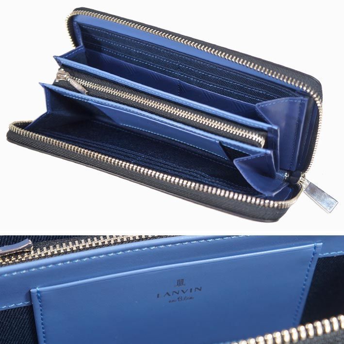 ランバンオンブルー LANVIN en Bleu 牛革 ラウンドファスナー 長財布