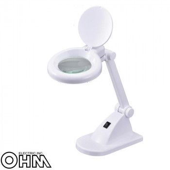 オーム電機　OHM　ルーペ付きLEDスタンドライト　エルズーム　DS-L8092-2-W