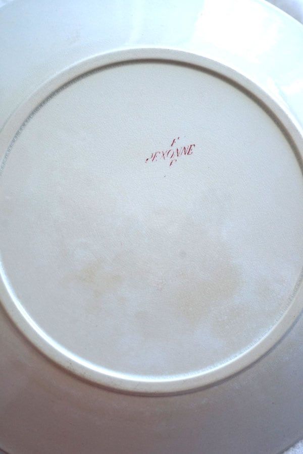 フランスアンティーク ペクソンヌ 鳥 PEXONNE Oiseauxのプレート22.5cm