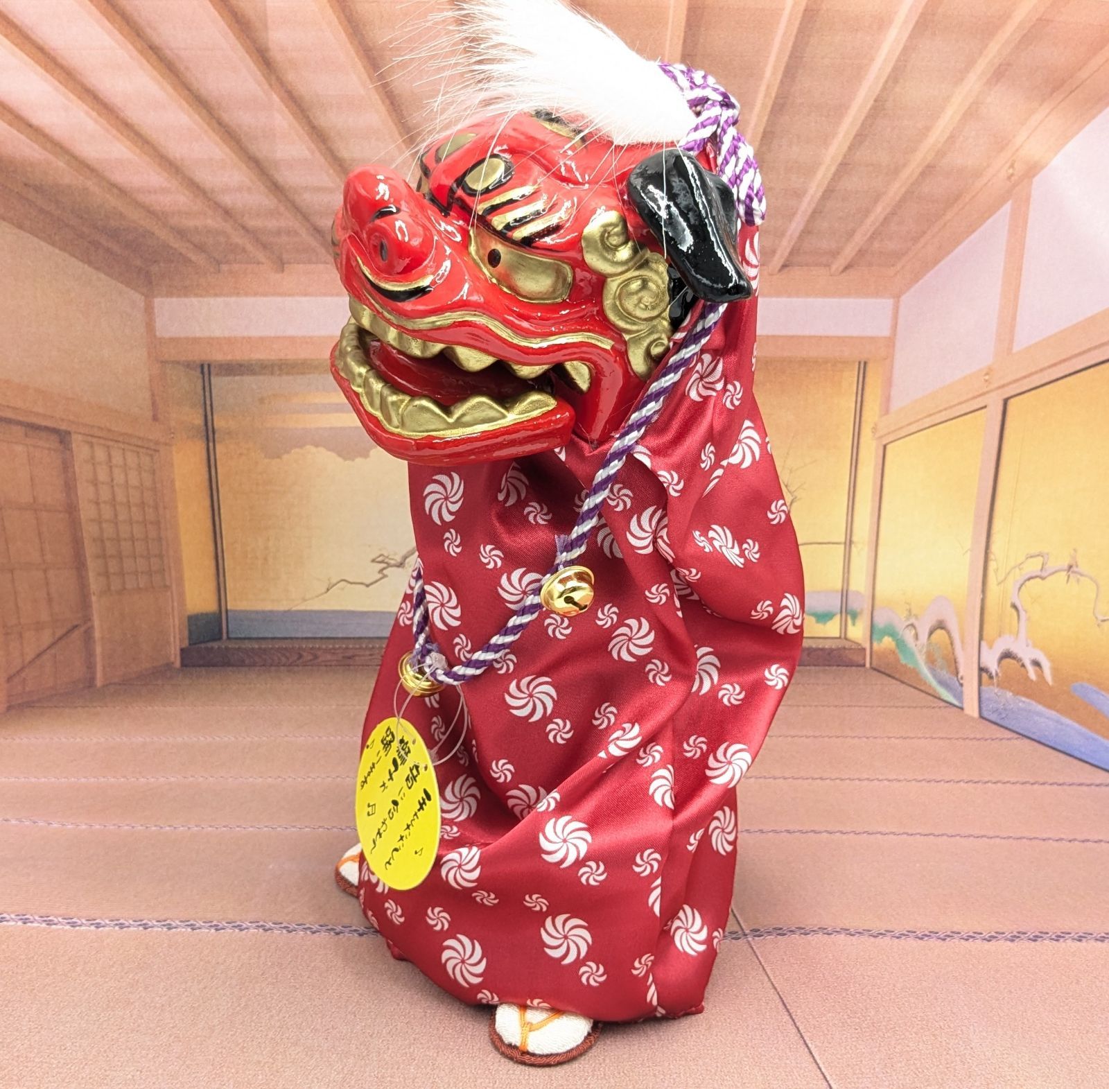 縁起物 踊る獅子舞 獅子舞 大 レッド お正月 迎春 ダンシング獅子舞