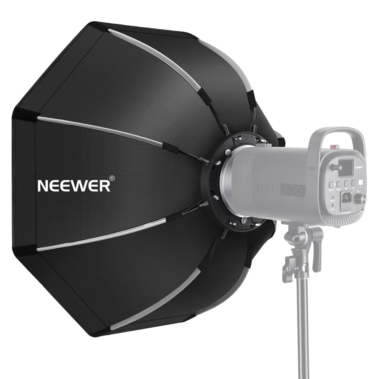 Neewer 65cm|26inch八角形ソフトボックス 折りたたみ式 ボーエンズマウントスピードリング キャリングケース付き Neewer CB60 CB100 CB150 バージョン4 S101-300W|400Wと他のBowensマウントライトに対