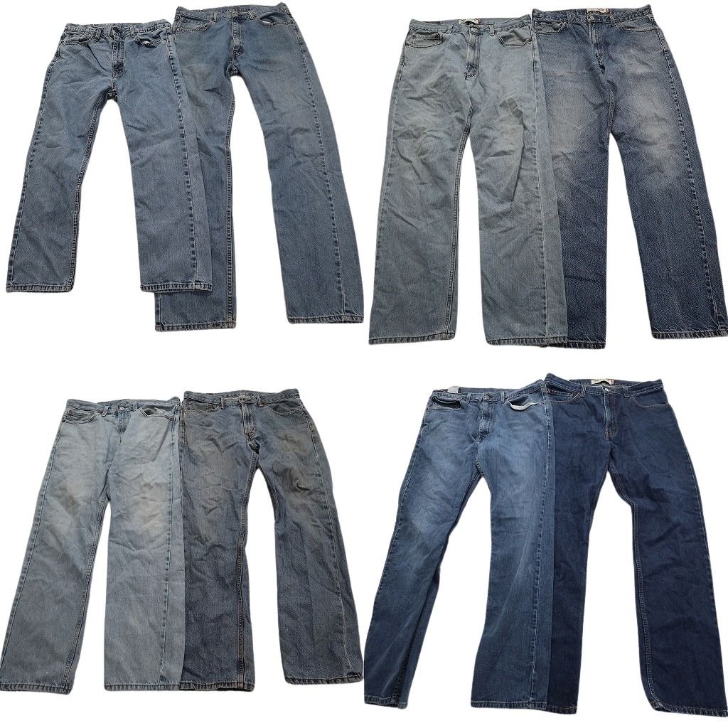 古着卸 リーバイス 505 デニム パンツ 8枚セット メンズ W36 |W35 ライトブルー インディゴブルー アメカジ 古着 MZ8554