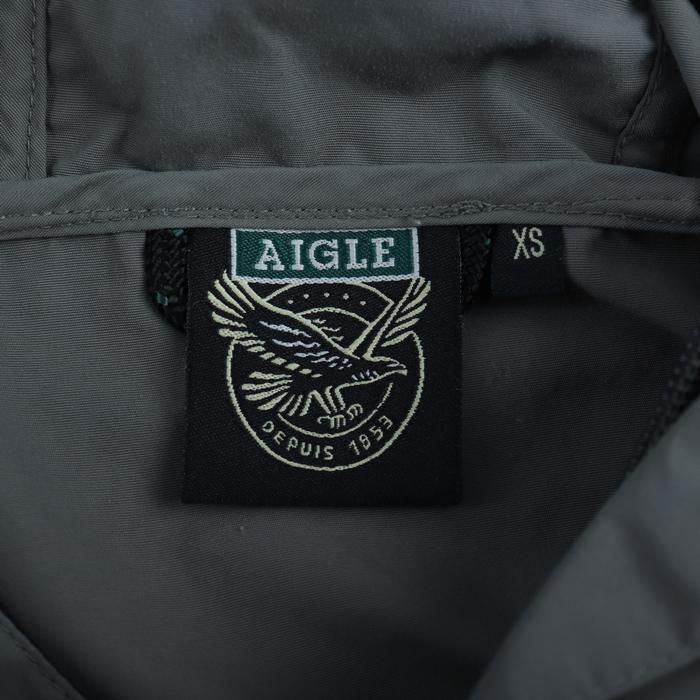 エーグル マウンテンパーカー アウター ナイロンジャケット アウトドア レディース XSサイズ カーキ AIGLE 【中古】