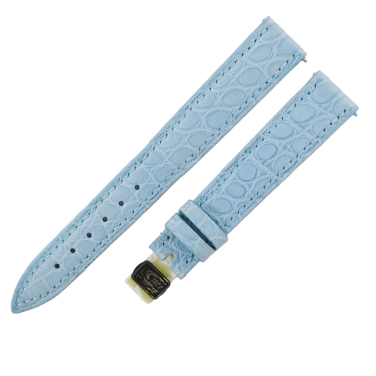 2026#19mm-16mmミッドナイトブルー★本物クロコダイルベルト★スイス製 2024#19mm-16mmミッドナイトブルー☆本物クロコダイルベルト☆スイス製