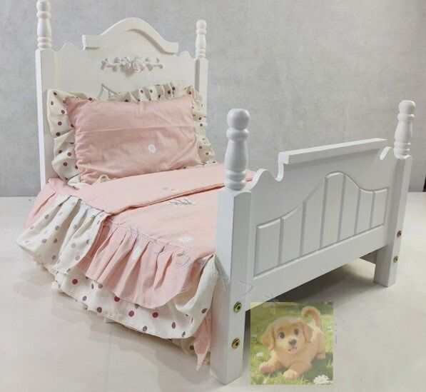 ヨーロッパアンティーク風 ペット用ベッド 人形用ベッド ペット ベット ミニベッド ドッグベッド 猫 犬 小型 木製 天然木 組立式 夏用