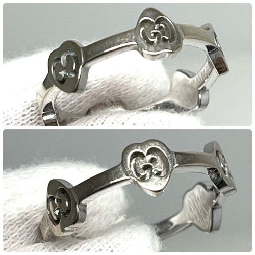 GUCCI グッチ アイコン ハート ステーション リング 750WG ＃12  