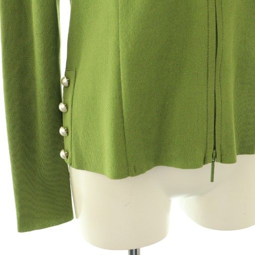 【極美品】近年モデル Rene パール ニット ジップアップ カーディガン ルネ ルネ Rene フェイクパールカーディガン ジップアップ 38