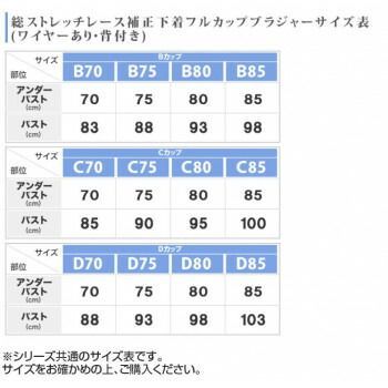 総レース背付きワイヤー入りフルカップブラジャー