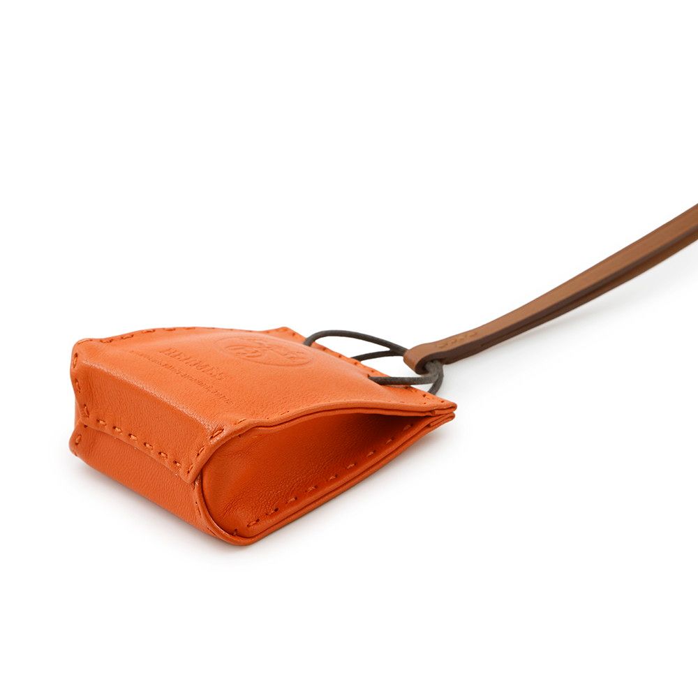 エルメス バッグチャーム ショッパー サックオランジュ フー|ゴールド ラムスキン Y刻印