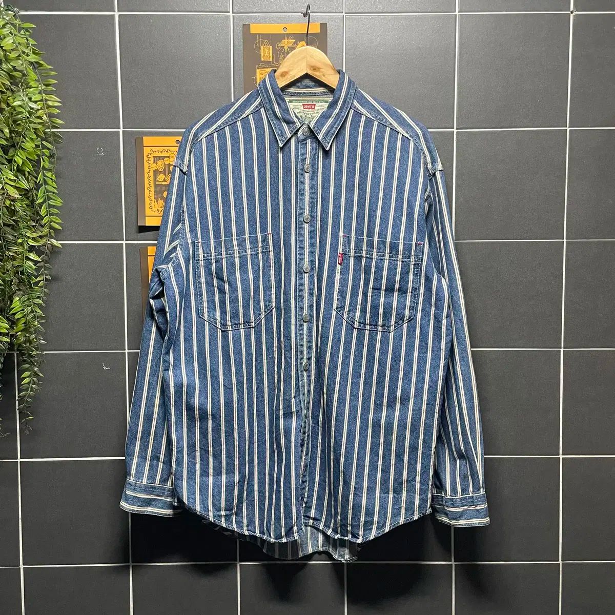 【雷市場（ポンジャン）商品韓国直送】 Levis LEVI'S(リーバイス) デニム ストライプシャツ