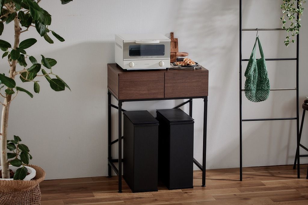アイリスオーヤマ ゴミ箱上ラック 幅約64cm 高さ約85cm ウォールナット ブラック GUR-640L IRIS OHYAMA TALLINNNEXPO_COM