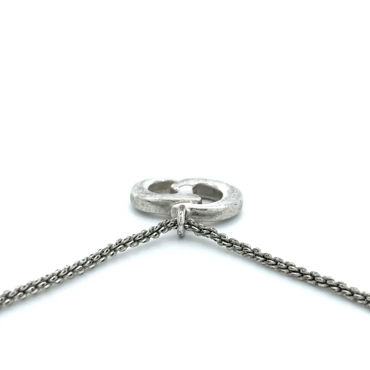 Christian Dior カデナモチーフネックレス　シルバーカラー　美品 Christian Dior ハートモチーフネックレス シルバーカラー 美品