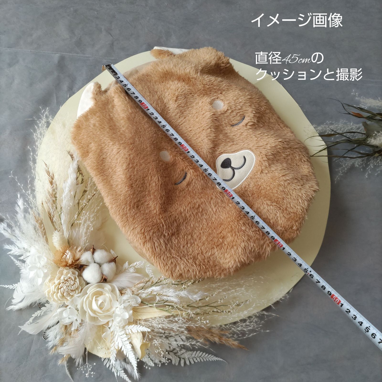 りひちろshop 横長スワッグ ニューボーン バースデー フォト ベージュ 