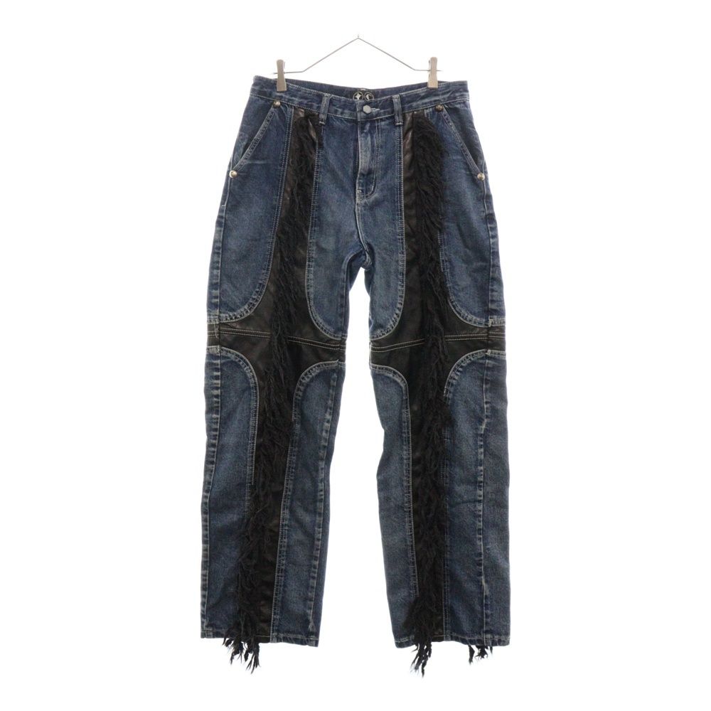 THUG CLUB (サグクラブ) MOHICAN LEATHER DENIM PANTS モヒカン