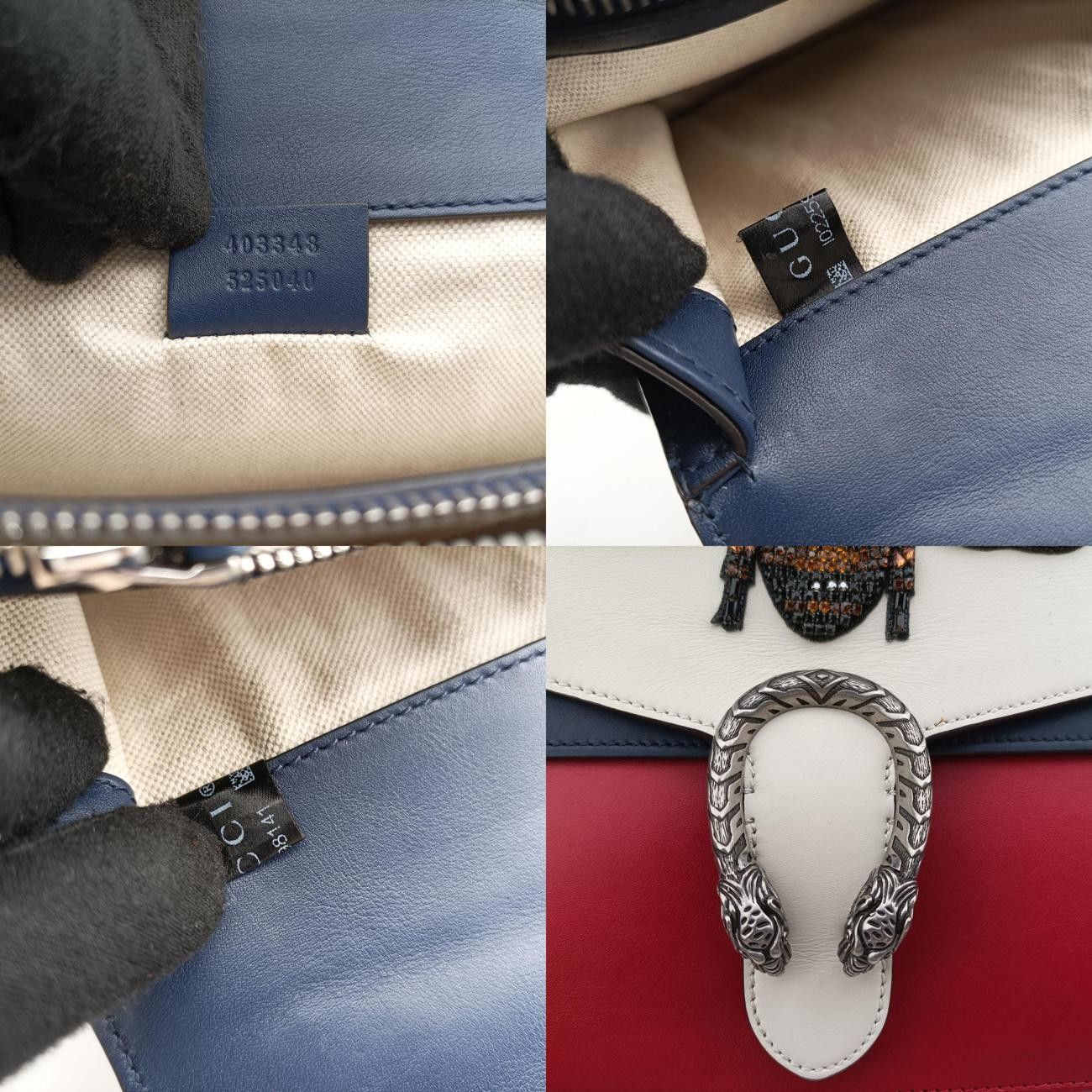 グッチGucciディオニュソスレッド×ホワイト×ネイビー×マルチカラーレザー403348I022598141