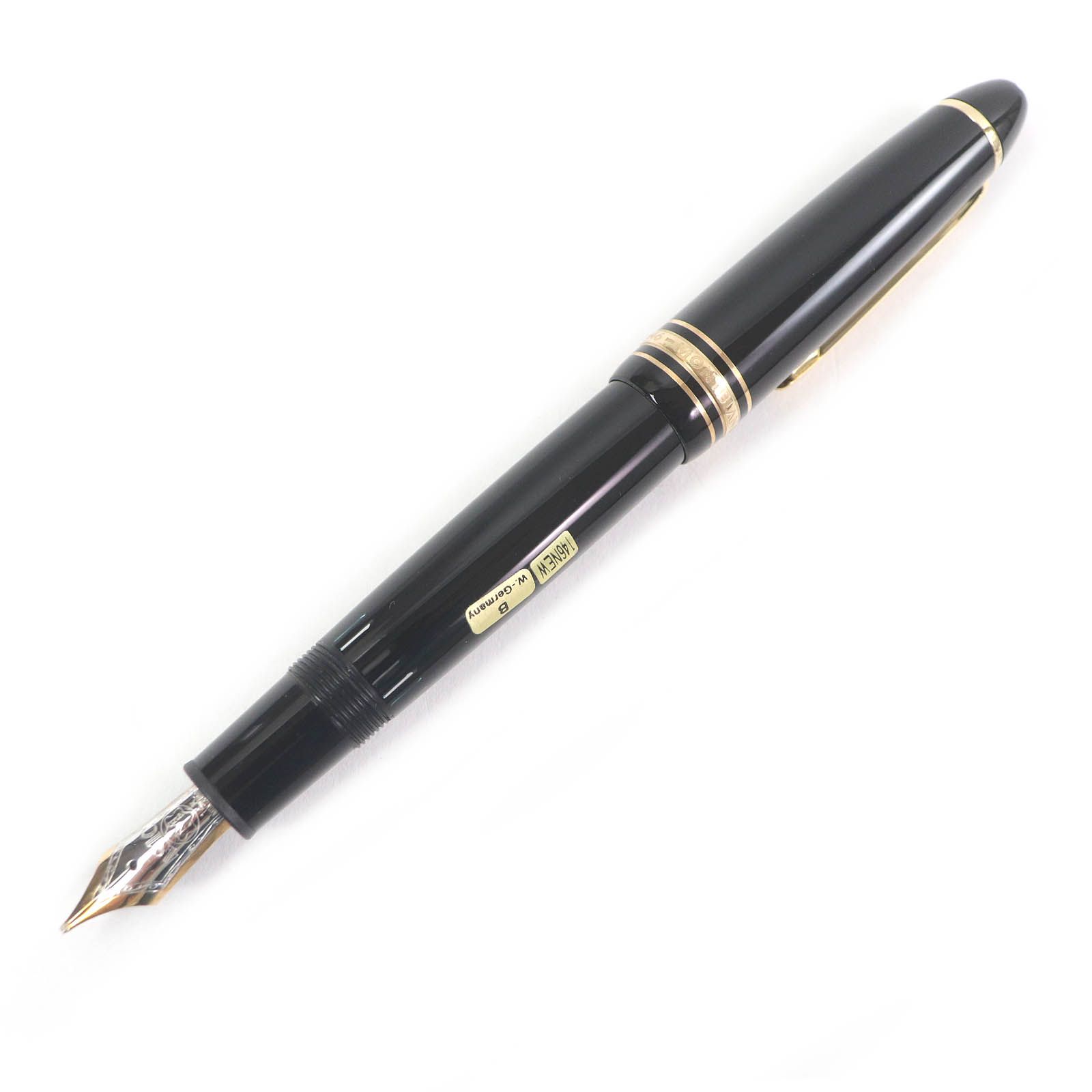 □MONTBLANC モンブラン ペン先14K Bニブ マイスターシュテュック No.146 キャップ式 万年筆 ブラック ゴールド ドイツ製 メンズ
