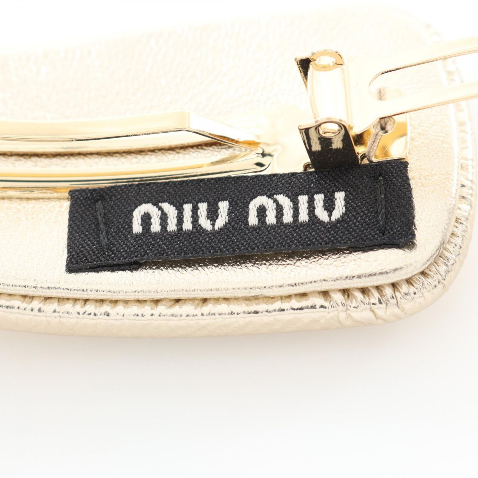 ミュウミュウ レザー ヘアクリップ 5IF0922CT4F ミュウ ミュウ Miu Miu ヘアクリップ 5IF0922CT4F0846 ゴールド