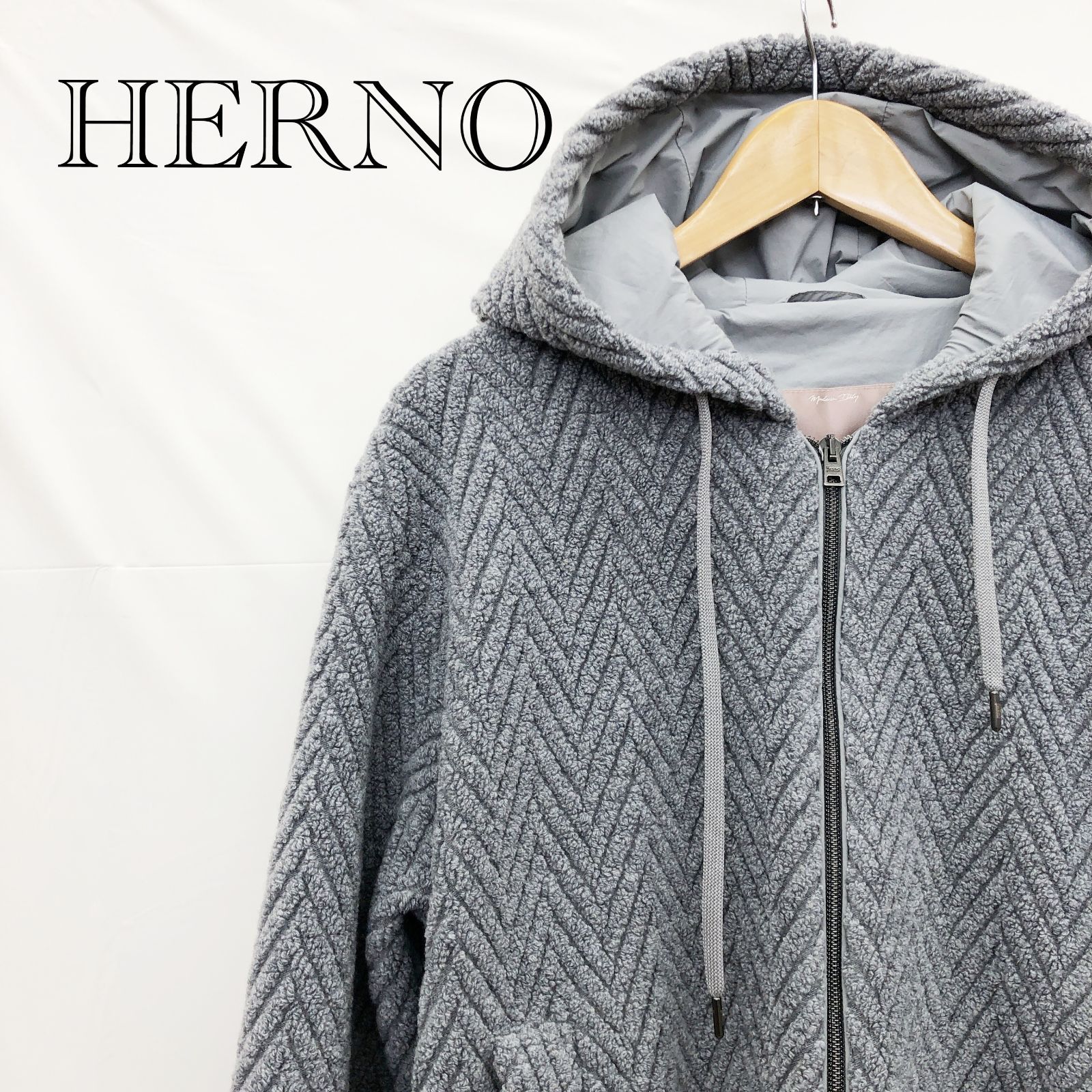HERNO ヘルノ RESORT ヘリンボーン ジップパーカー JC00016UR 