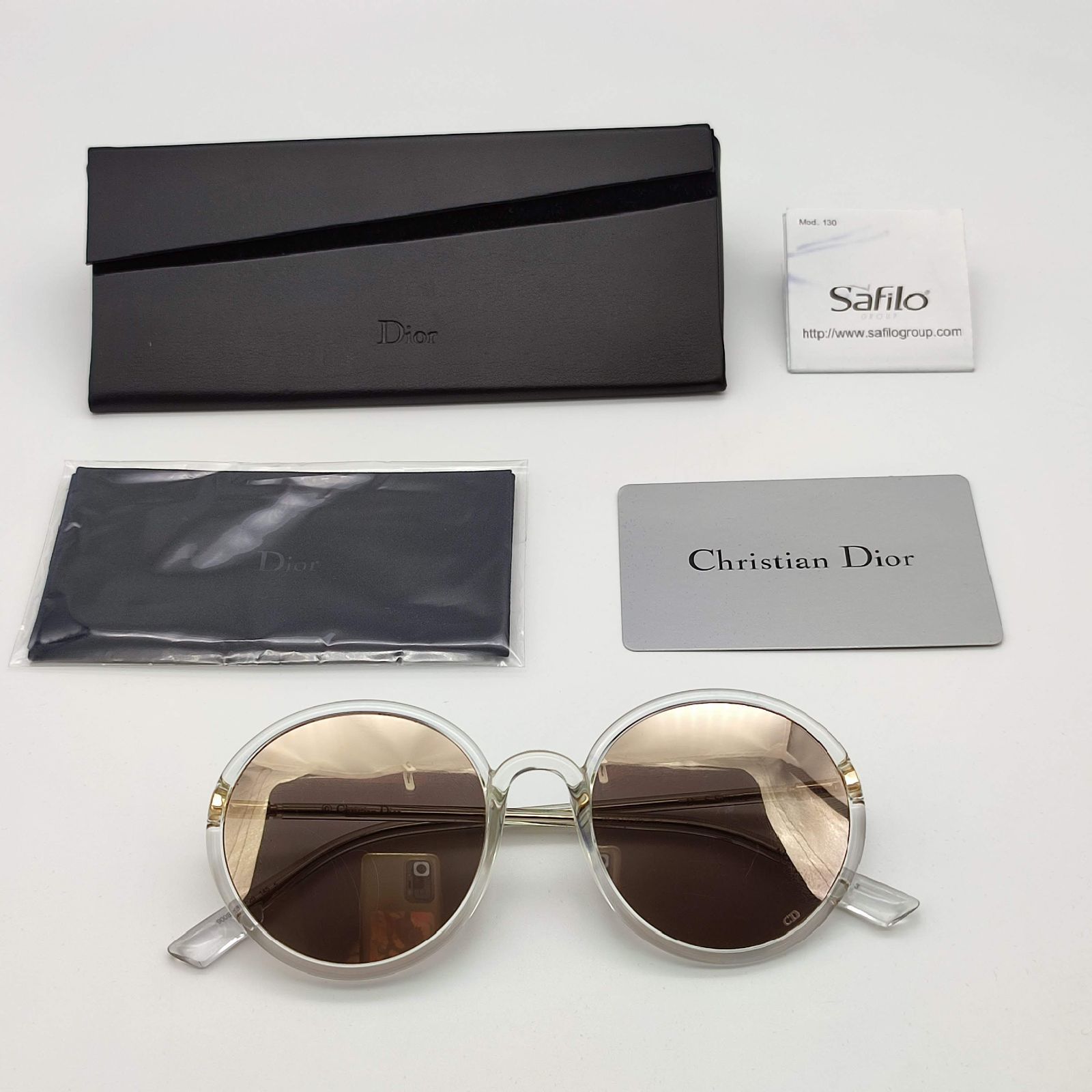 美品】クリスチャンディオール CD ミラーサングラス クリアフレーム