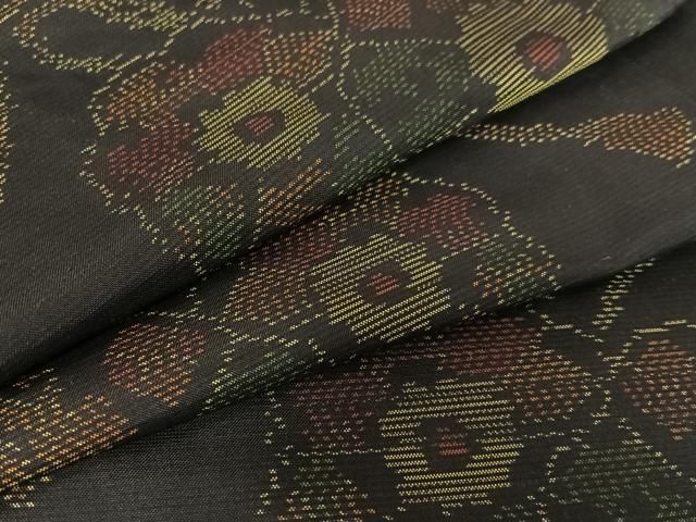 平和屋着物○本場大島紬 結び紐花文 正絹 逸品 未使用 AAAV7415zg