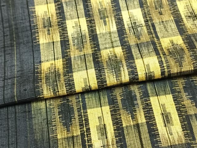 平和屋着物▽上質な紬　単衣　幾何学文様　正絹　逸品　AAAW7914fy 平和屋着物▽上質な紬 単衣 幾何学文様 正絹 逸品 AAAW7914fyの通販 by