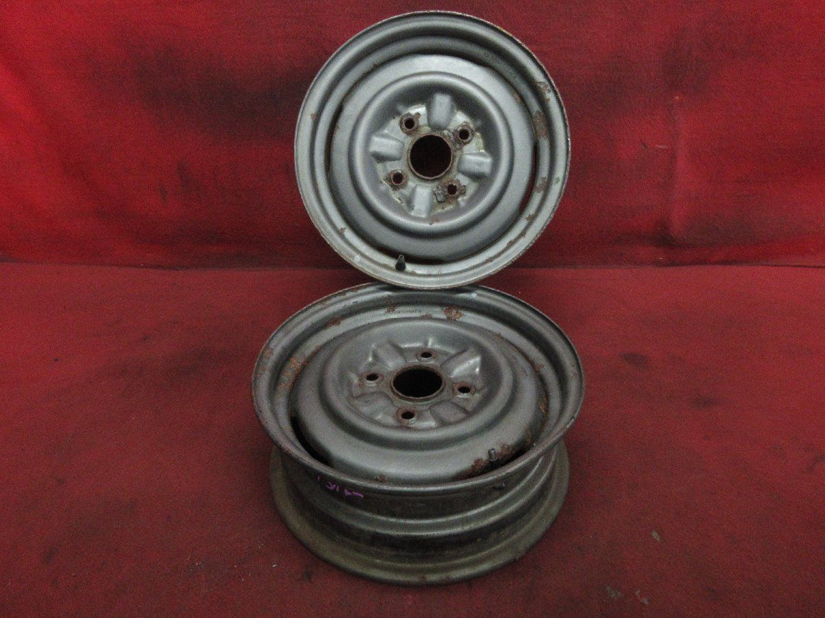 スチール ホイール 2本 トヨタ 純正 旧車 14×5J 4穴 PCD 114.3 +