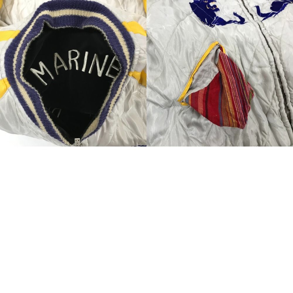 08w4182 テーラー東洋 HINOYA ヒノヤ別注スカジャン 戦車×青虎 サテン