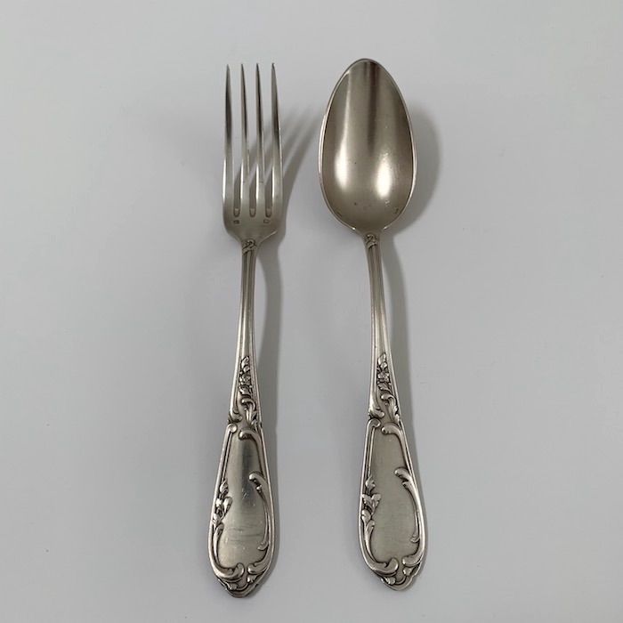ディナースプーン＆フォークセット【アンティーク】シルバープレート