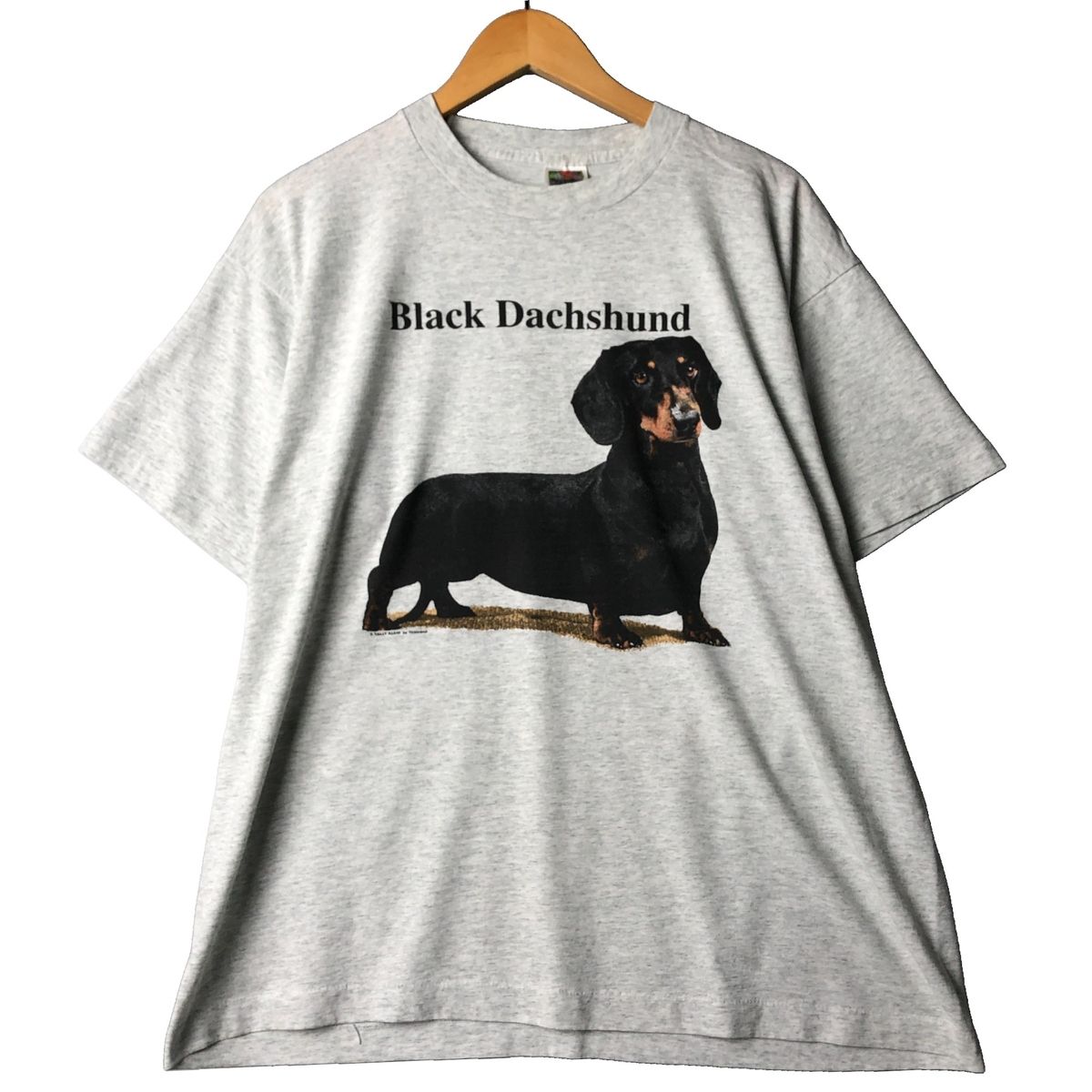 古着 90~00年代 フルーツオブザルーム FRUIT OF THE LOOM DACHSHUND ダックスフンド プリント 犬柄 アニマル柄 アニマルTシャツ|eaa563672