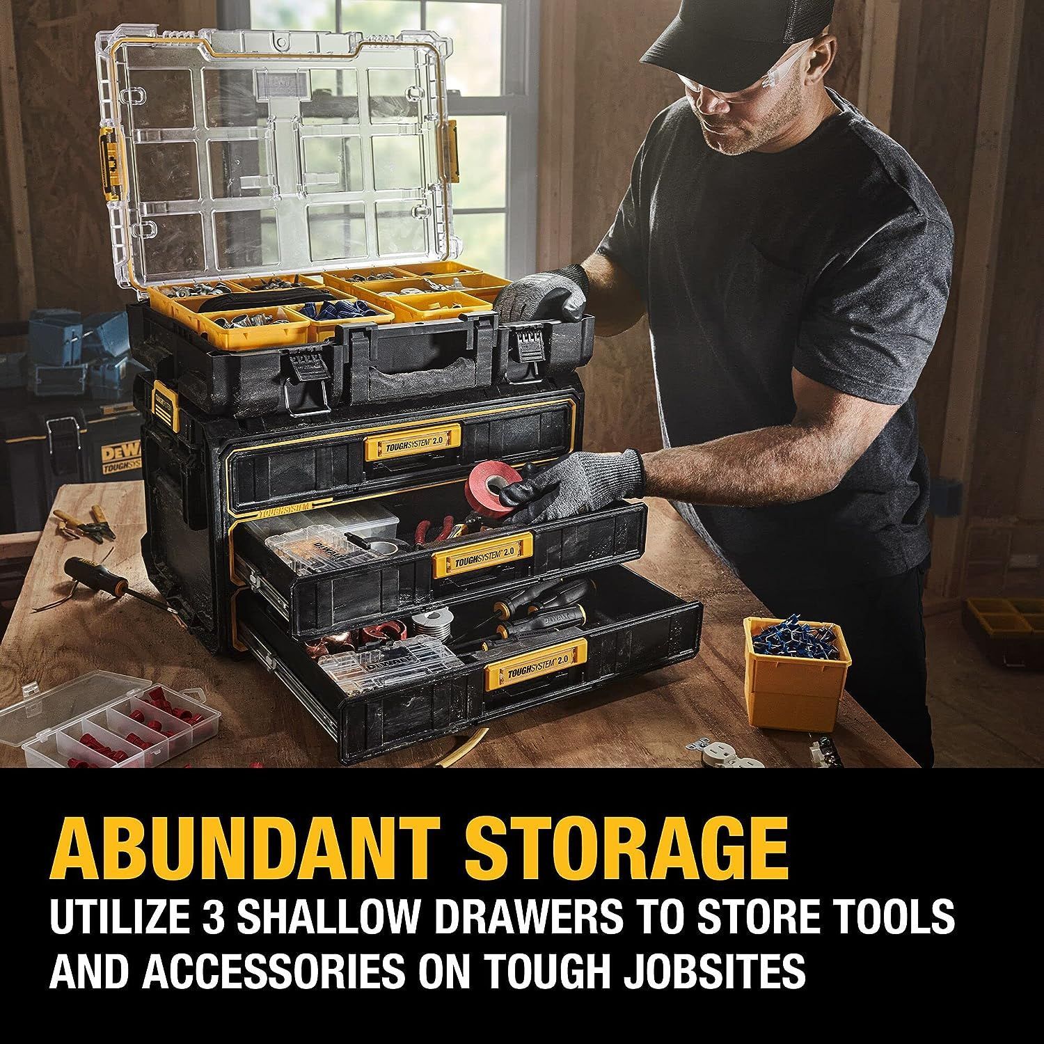 デウォルト(DEWALT) タフシステム2.0 3段チェスト 工具箱 収納ケース ツールボックス 積み重ね収納 Tough System 2.0  DWST08330-1 - メルカリ